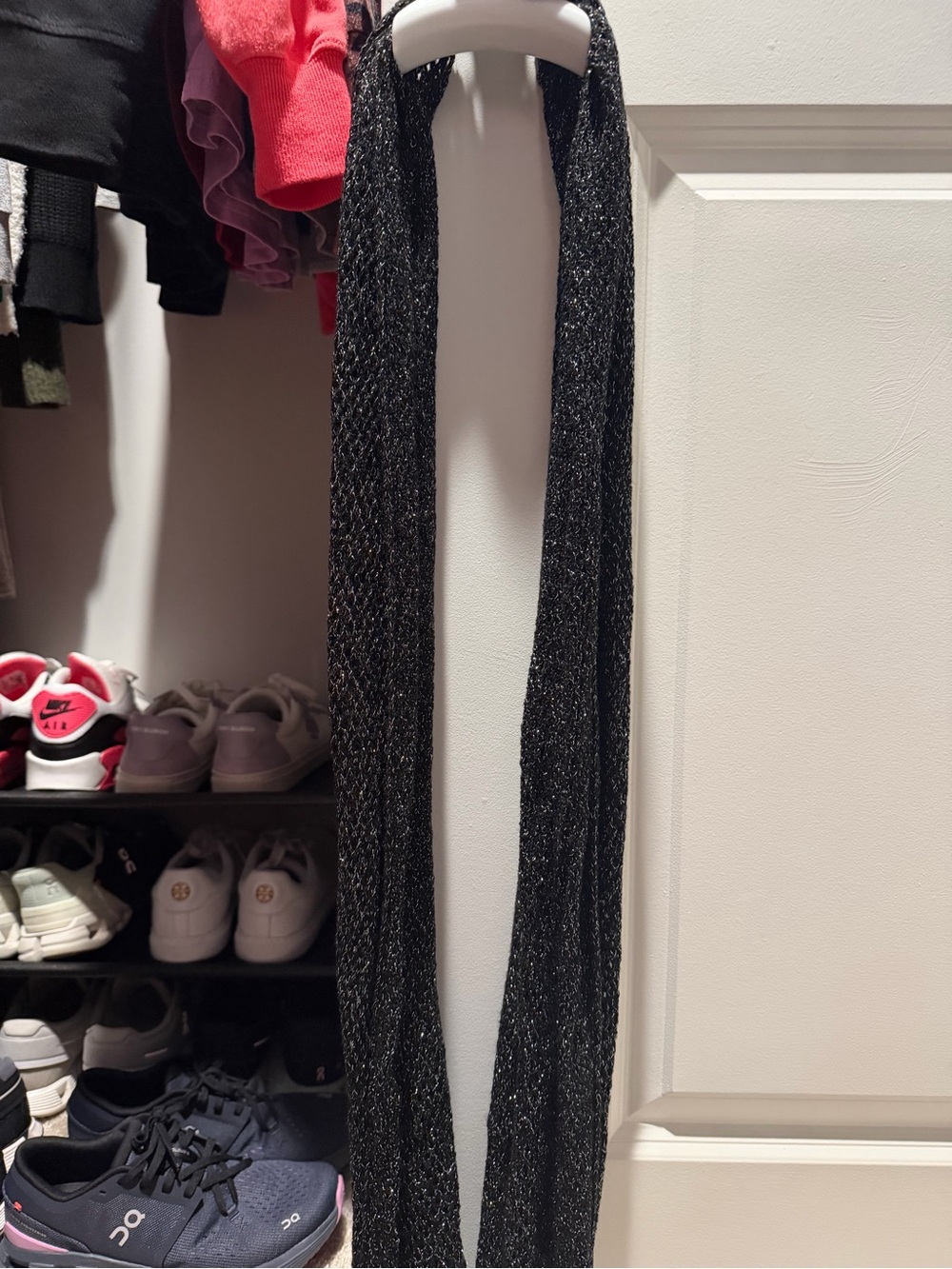 Sparkle Black Metallic Knit Scarf